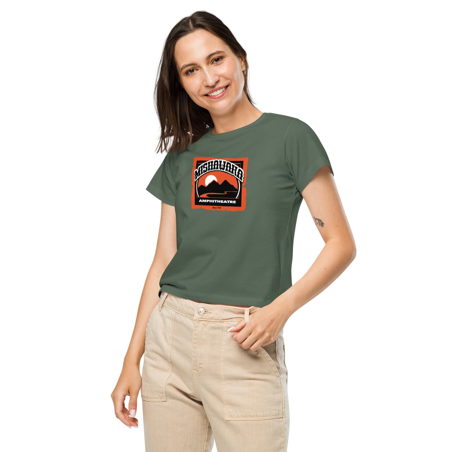 Mishawaka Logo Women’s High-Waisted T-Shirt