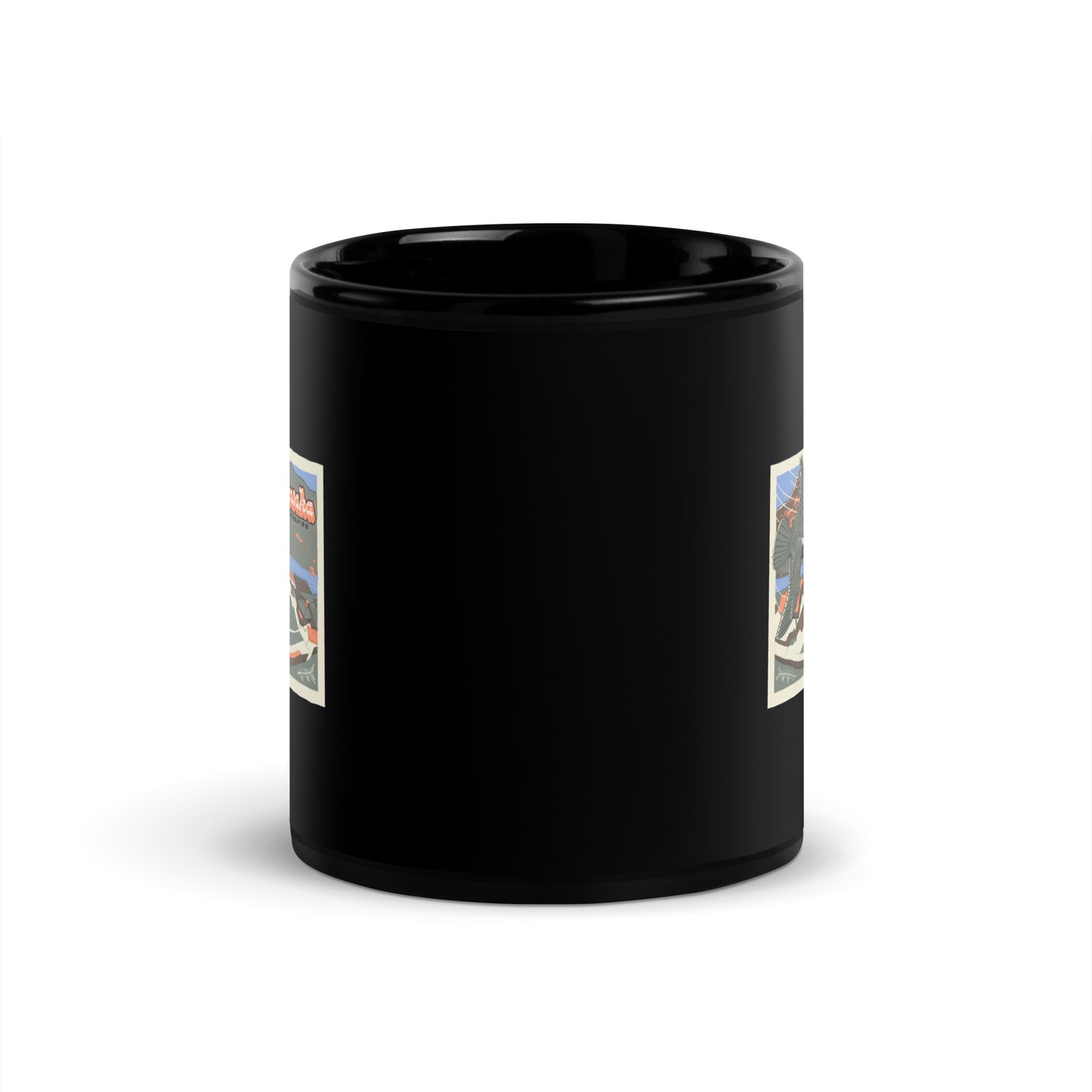 Mishawaka Falcon Black Glossy Mug