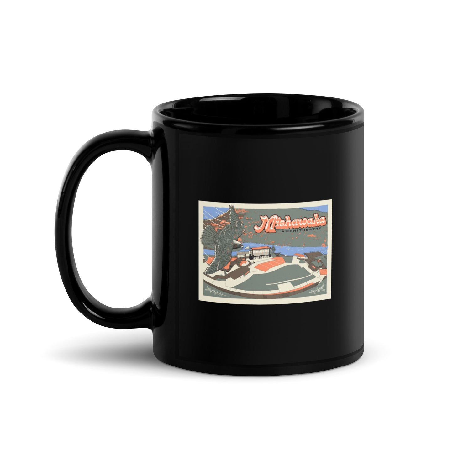 Mishawaka Falcon Black Glossy Mug