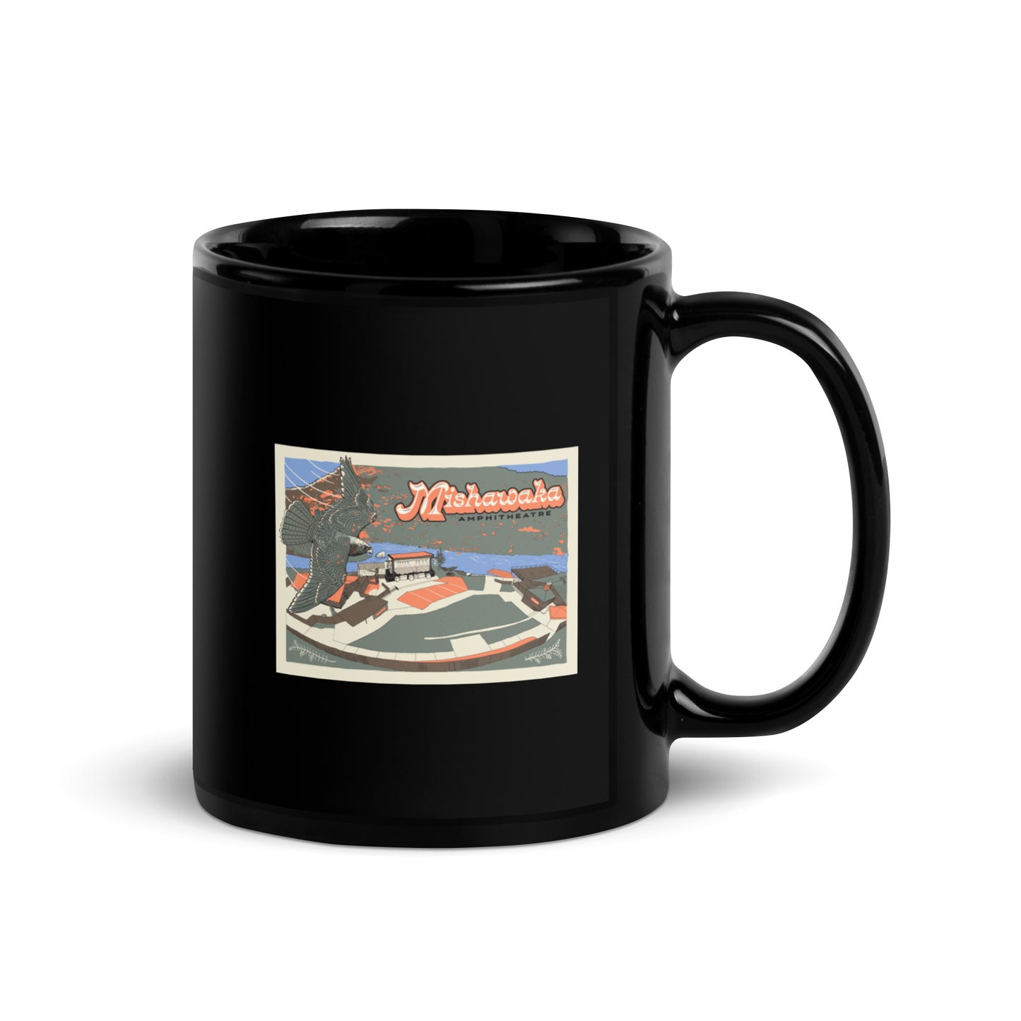 Mishawaka Falcon Black Glossy Mug