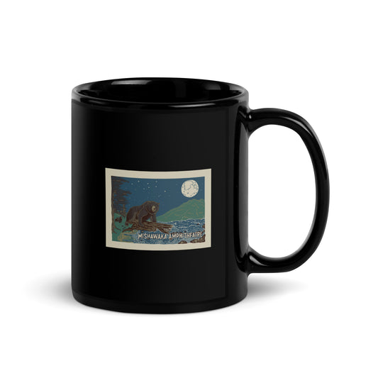 Mishawaka Bear Black Glossy Mug