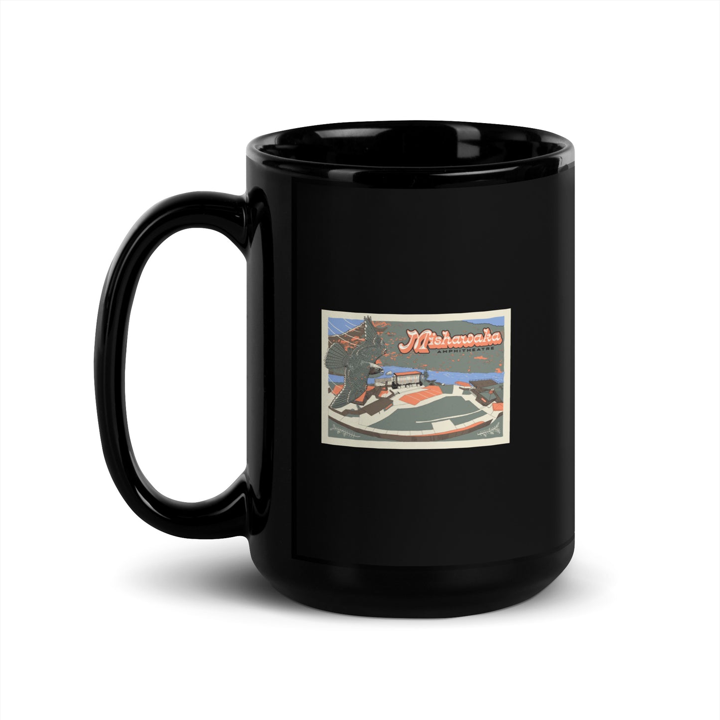 Mishawaka Falcon Black Glossy Mug