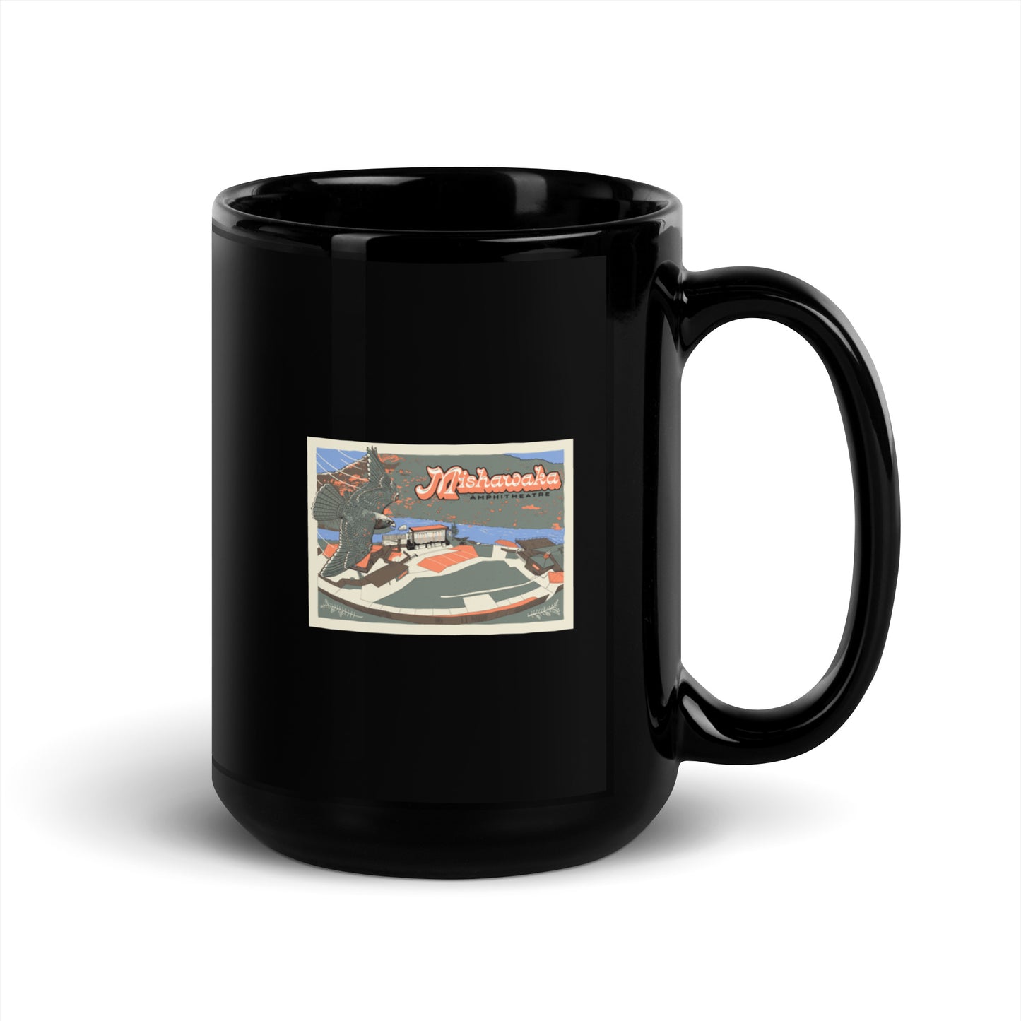 Mishawaka Falcon Black Glossy Mug