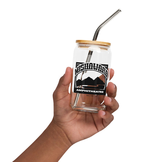 Mishawaka Black Logo Can-Shaped Glass