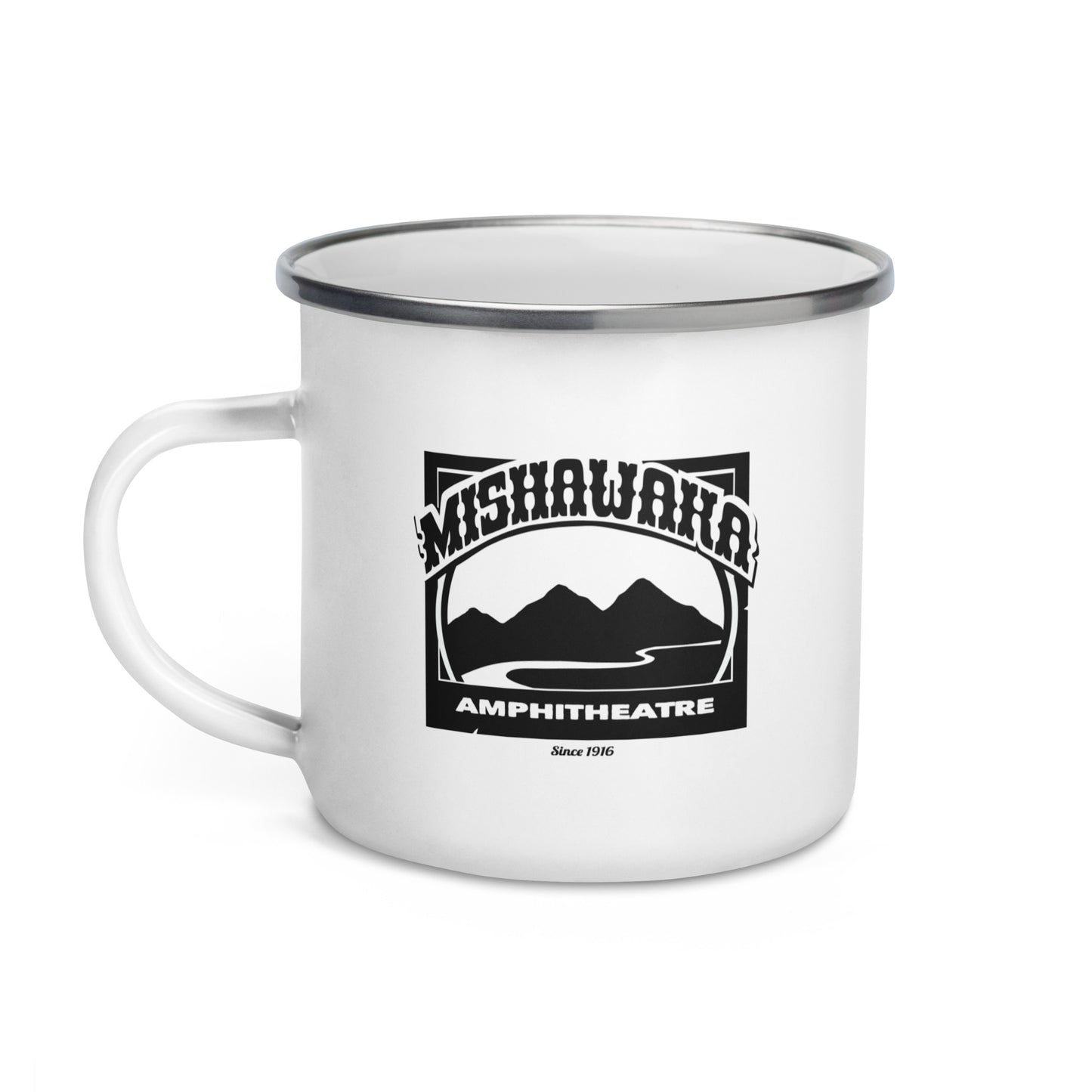 Mishawaka Black Logo Enamel Mug