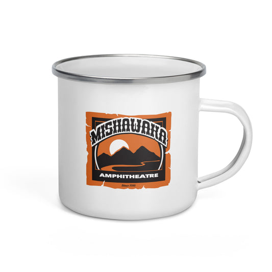 Mishawaka Logo White Enamel Mug