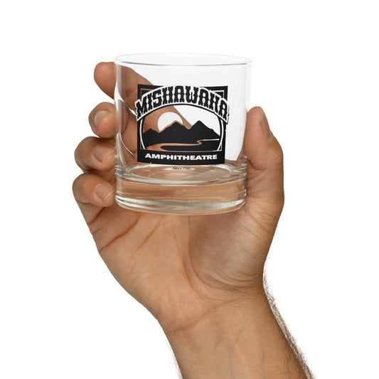 Mishawaka Black Logo Rocks Glass