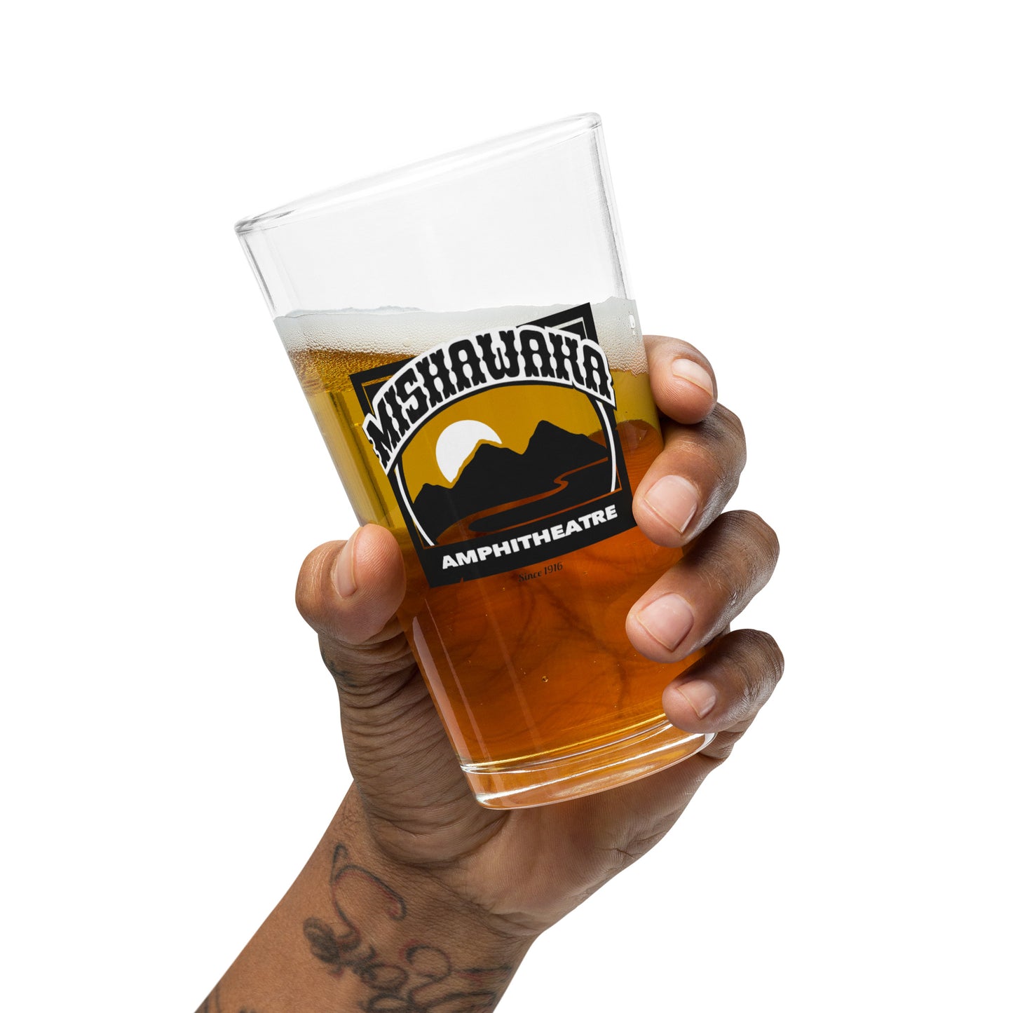 Mishawaka Black Logo Pint Glass