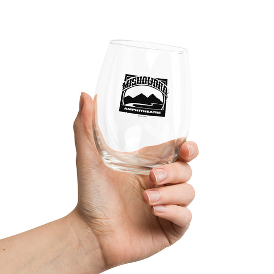 Mishawaka Black Logo Wine Glass