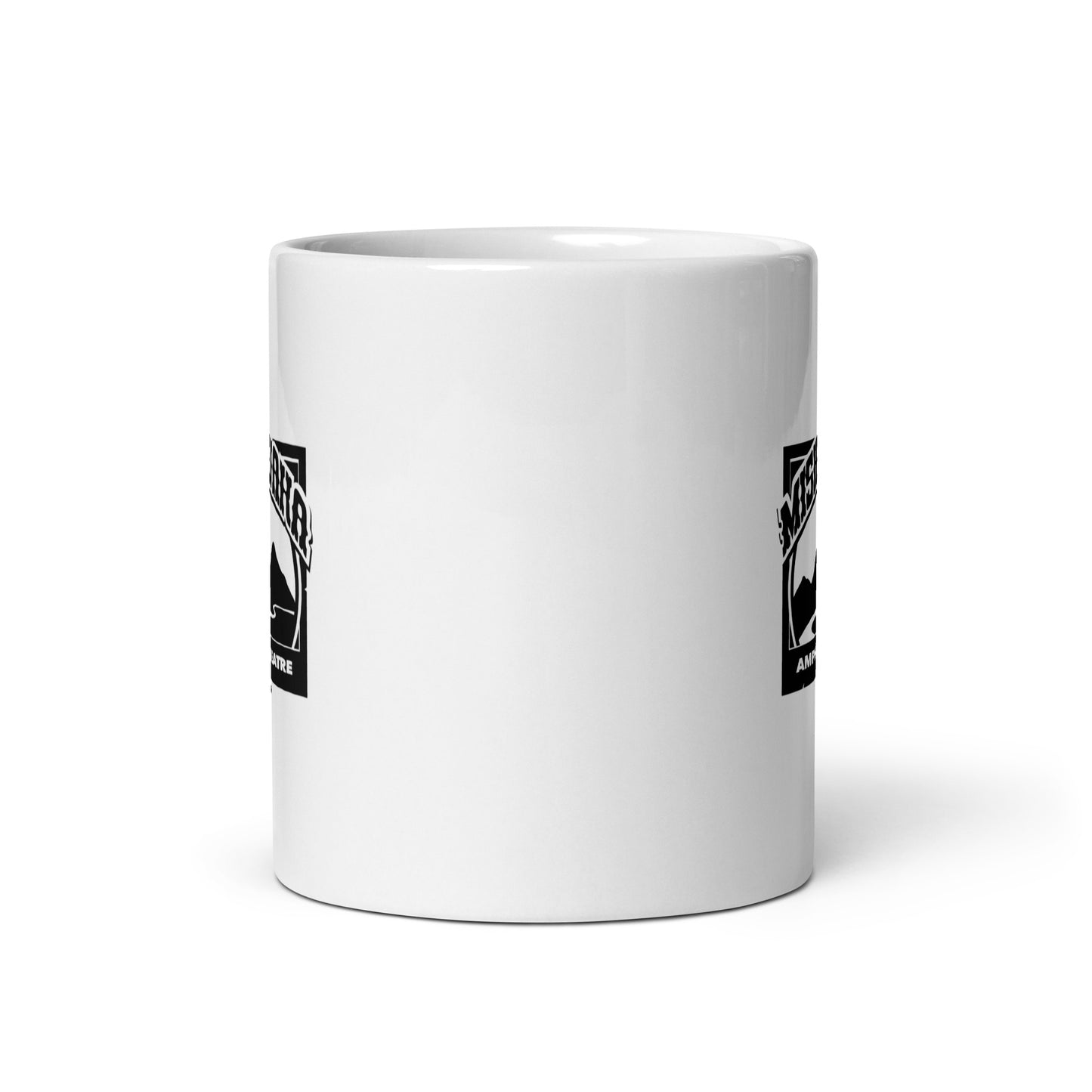 Mishawaka Black Logo White Glossy Mug