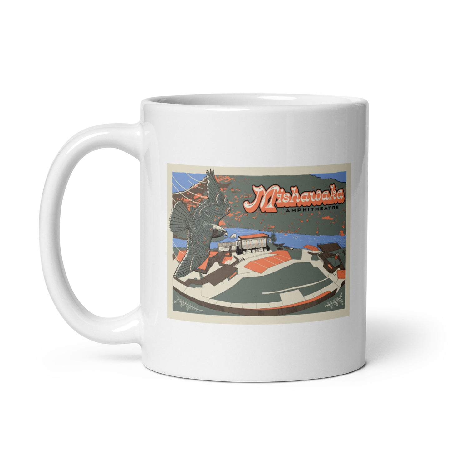 Mishawaka Falcon White Glossy Mug