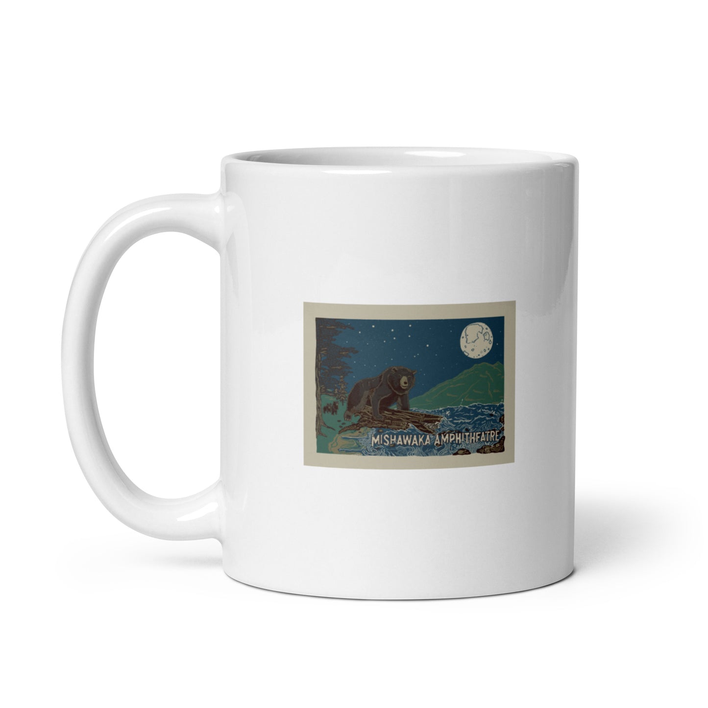 Mishawaka Bear White Glossy Mug