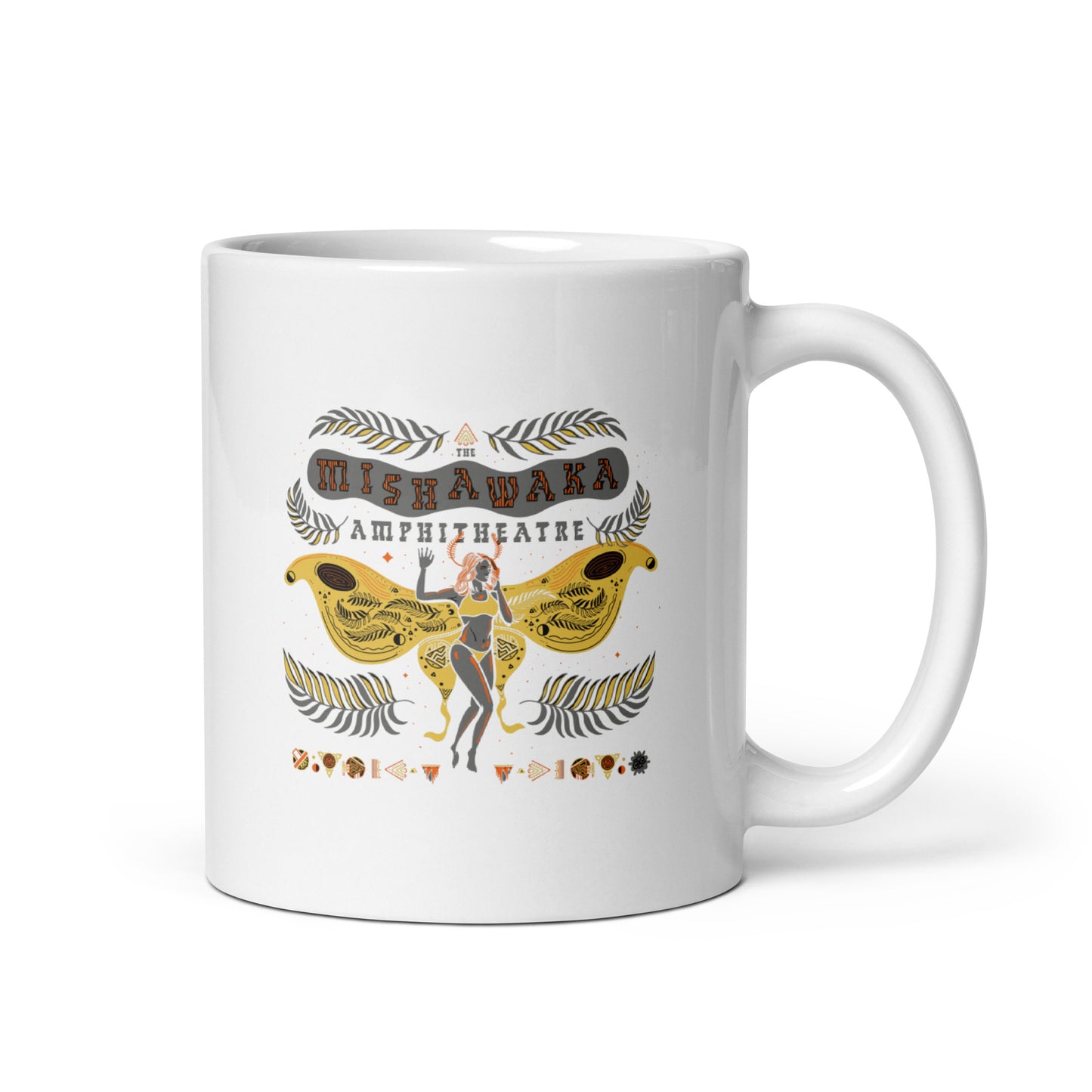 Luna Mothra Orange/Red White Glossy Mug