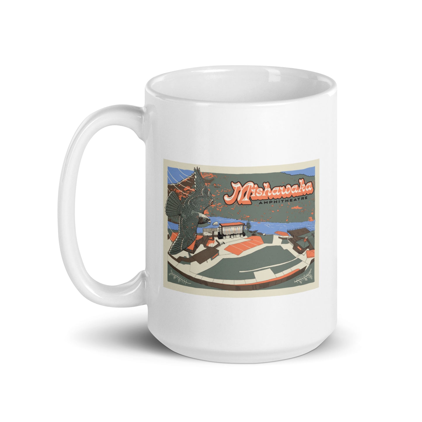 Mishawaka Falcon White Glossy Mug