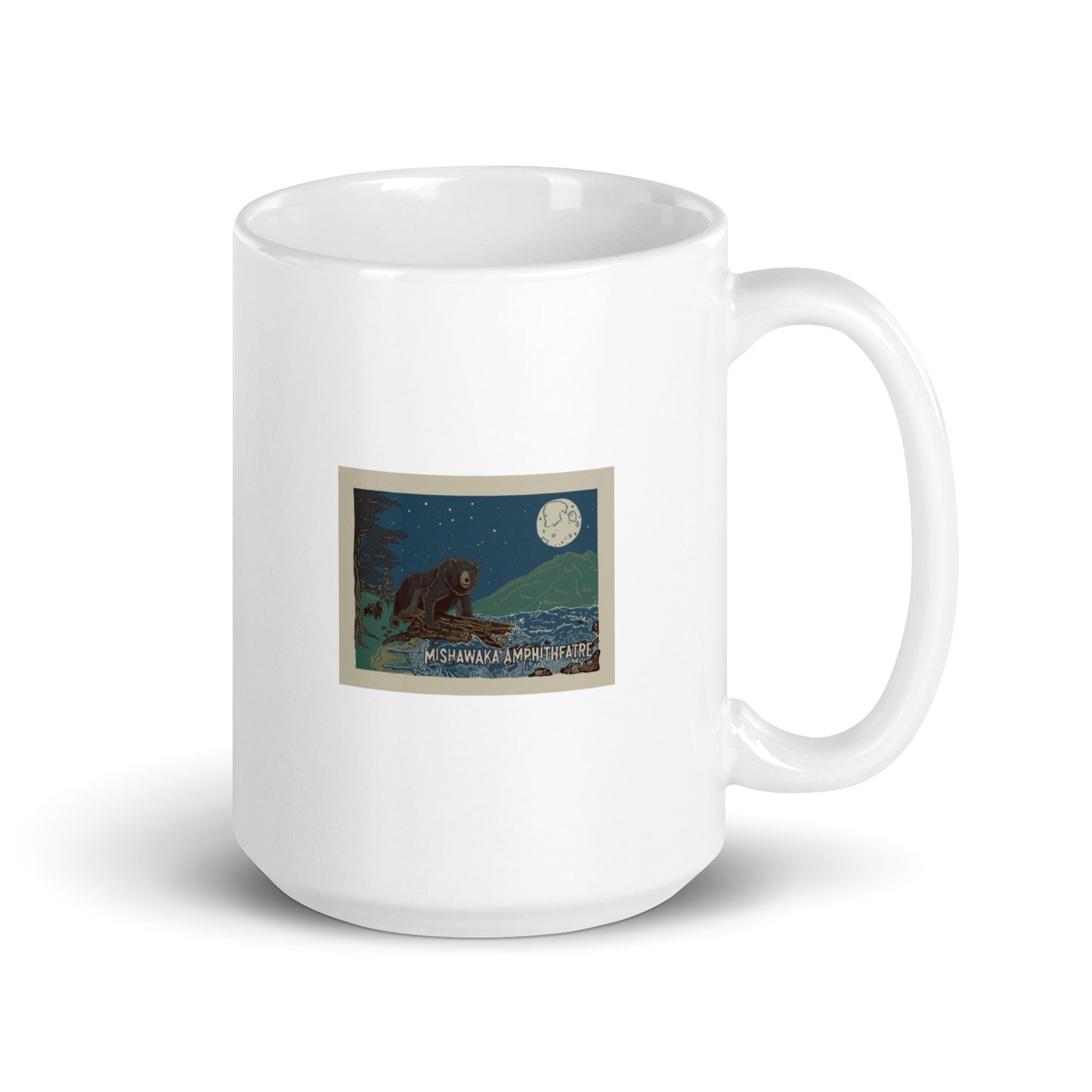 Mishawaka Bear White Glossy Mug