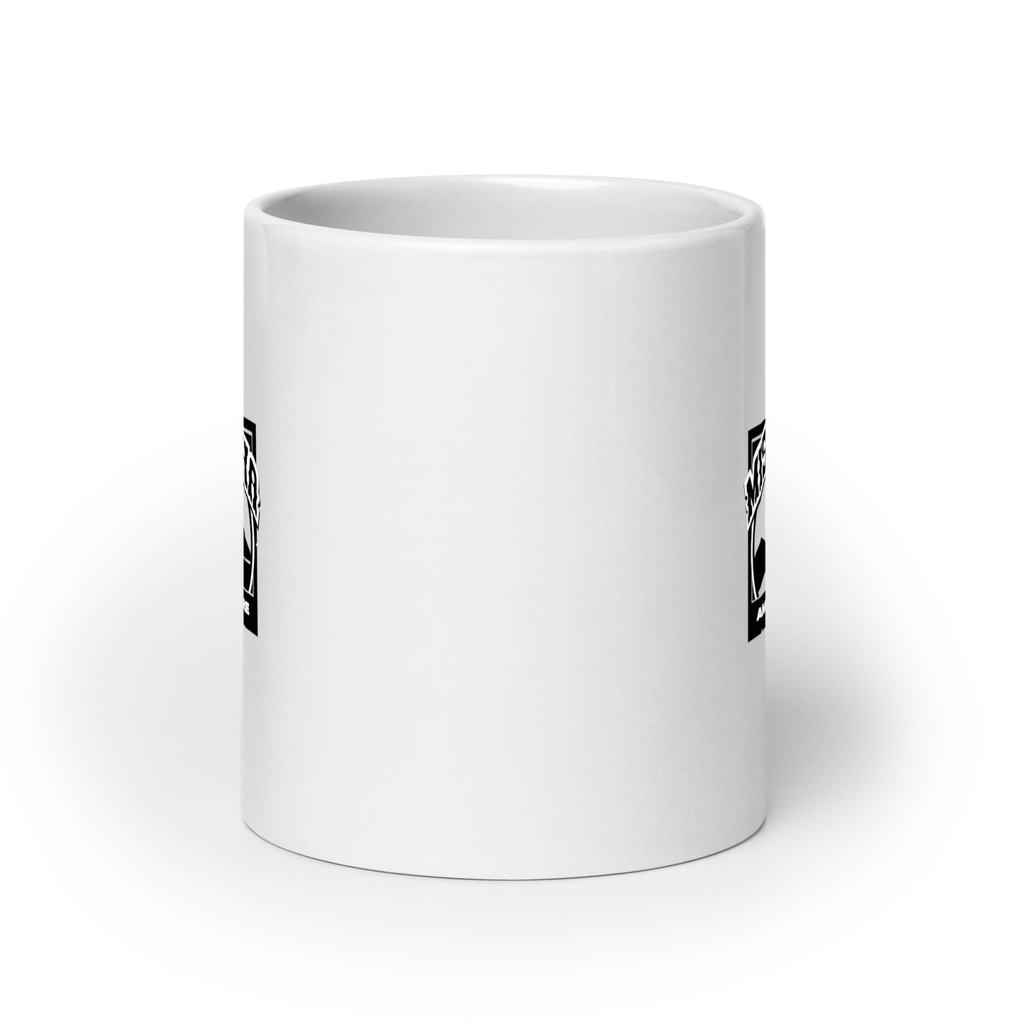 Mishawaka Black Logo White Glossy Mug