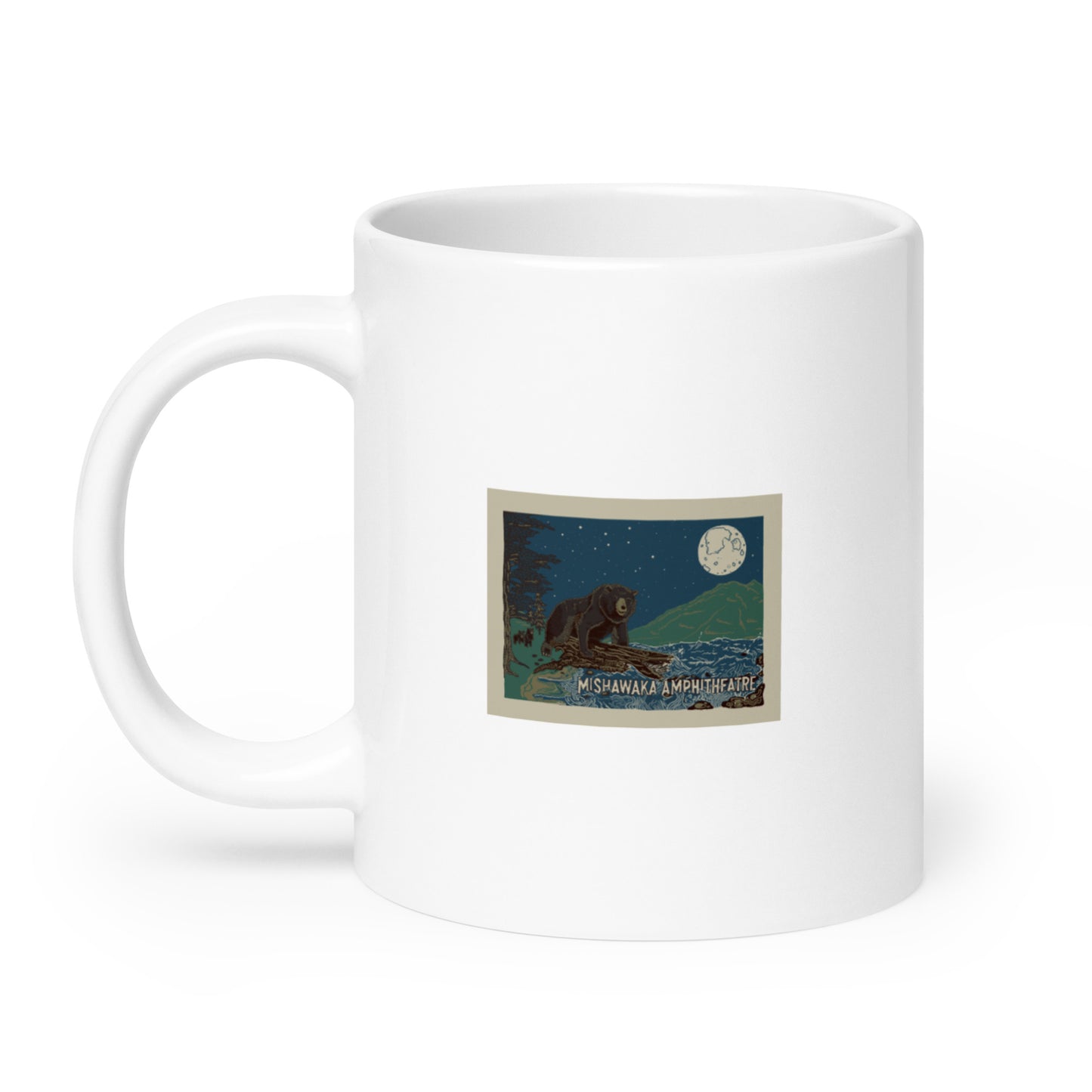 Mishawaka Bear White Glossy Mug