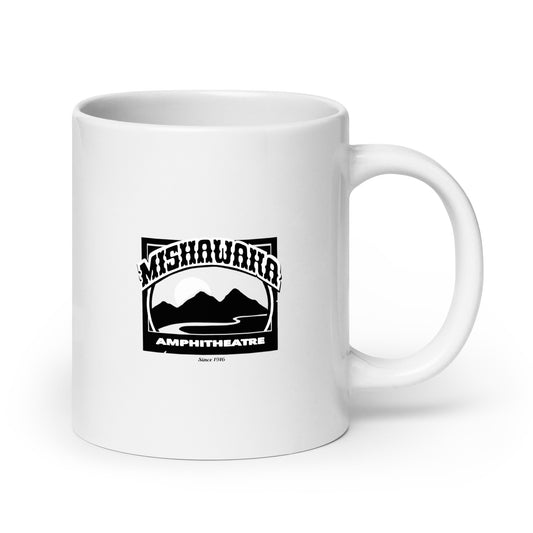 Mishawaka Black Logo White Glossy Mug