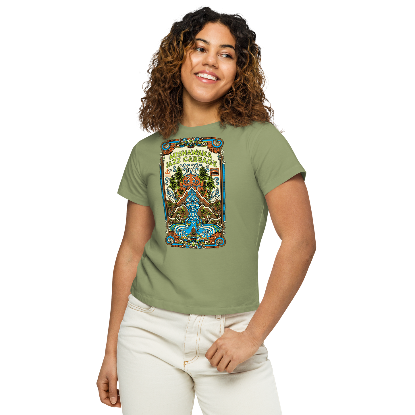 Mishawaka Jazz Cabbage Women’s High-Waisted T-Shirt