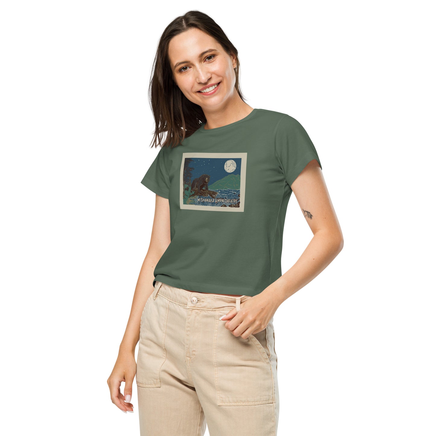 Mishawaka Bear Women’s High-Waisted T-Shirt