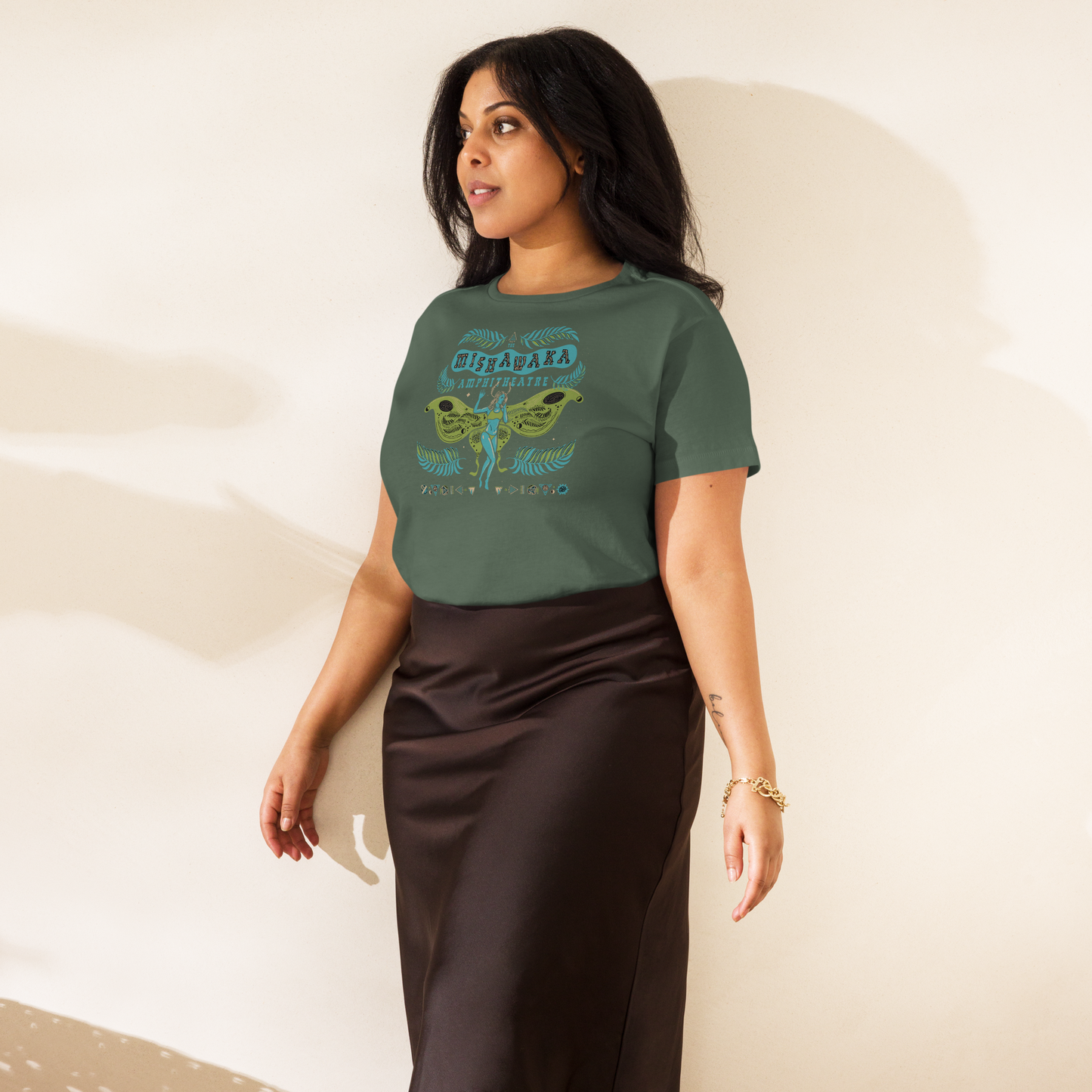 Luna Mothra Blue/Green Women’s High-Waisted T-Shirt