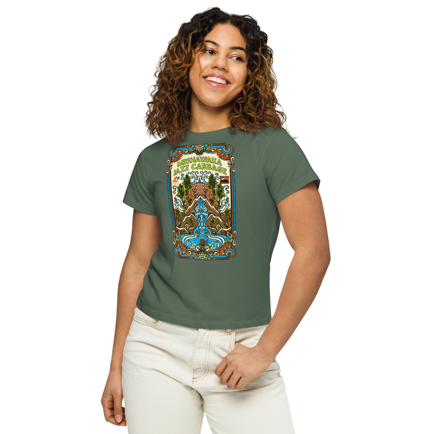Mishawaka Jazz Cabbage Women’s High-Waisted T-Shirt