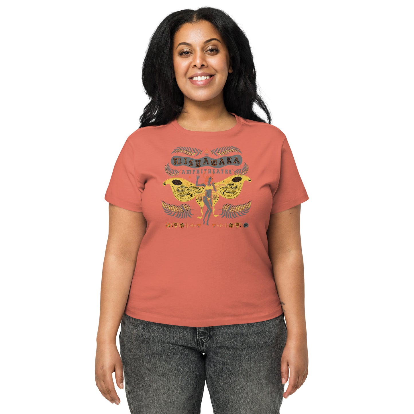 Luna Mothra Red/Orange Women’s High-Waisted T-Shirt