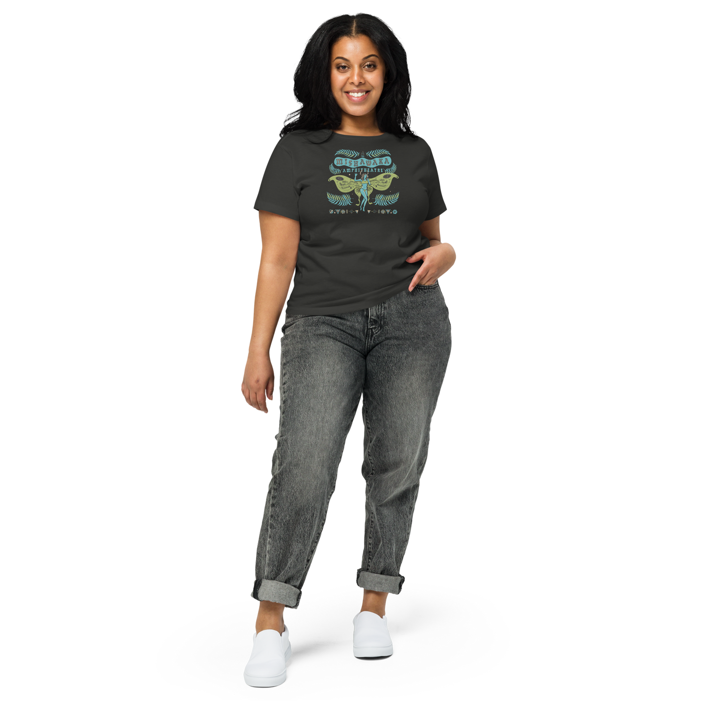 Luna Mothra Blue/Green Women’s High-Waisted T-Shirt